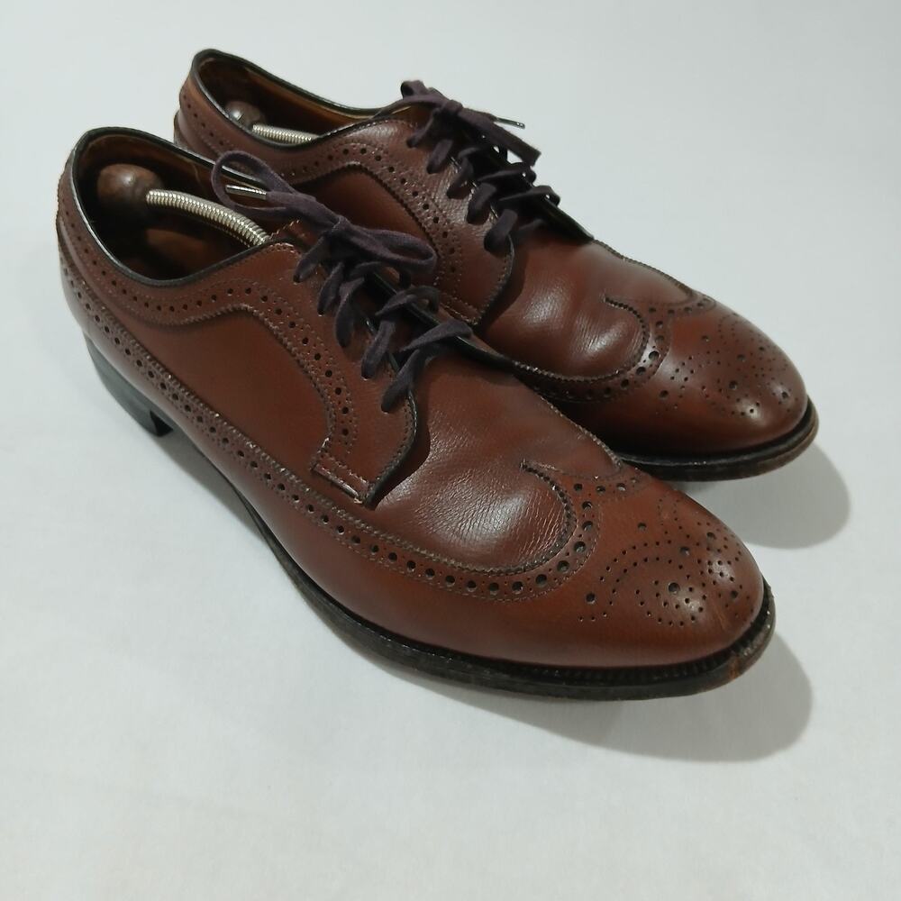 Alden Mens 13 AA/B Brown Leather Longwing Blucher Wingtip Oxford Dress Shoes US